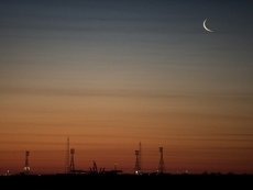 Dawn and Moon in Baikonur