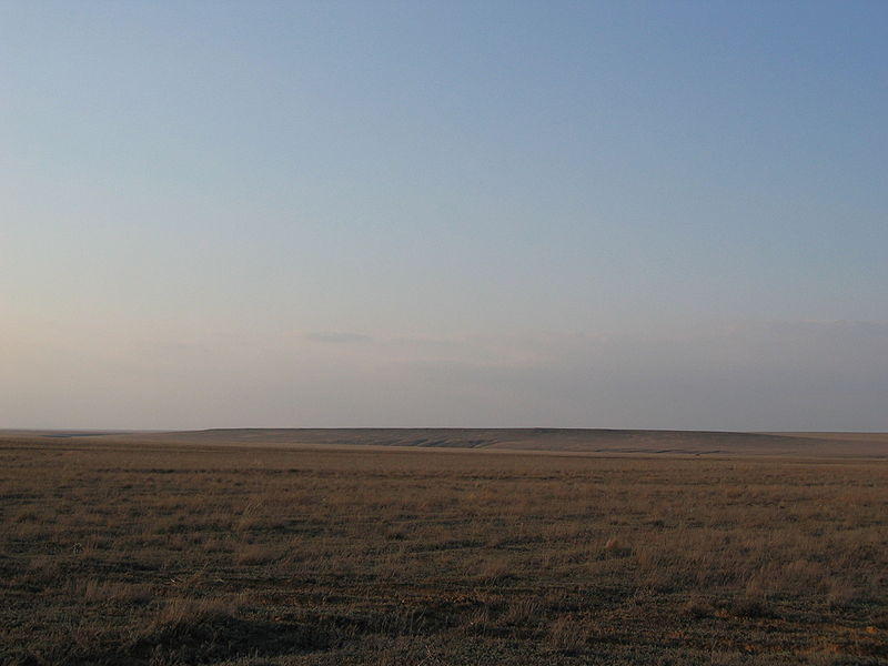 Kazakh Steppe of Western Kazakhstan in the early spring