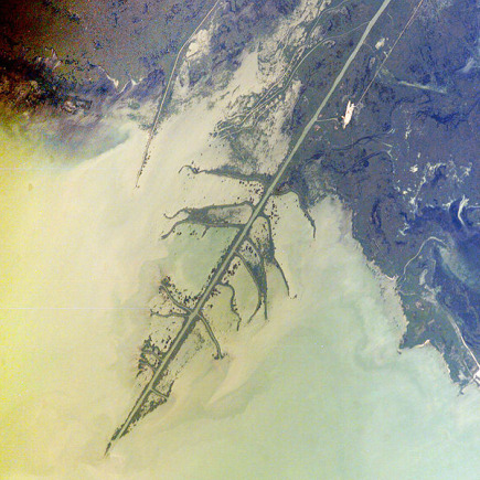 "Bird's foot" delta of the Ural River below Atyrau