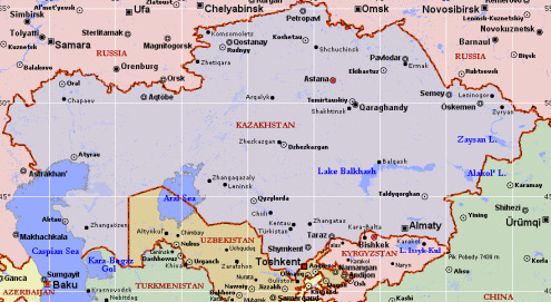 Kazakhstan Political Map